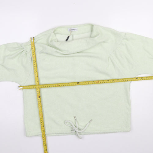 Gallery Women Green Drawstring Cowl Neck Pullover Sweatshirt L