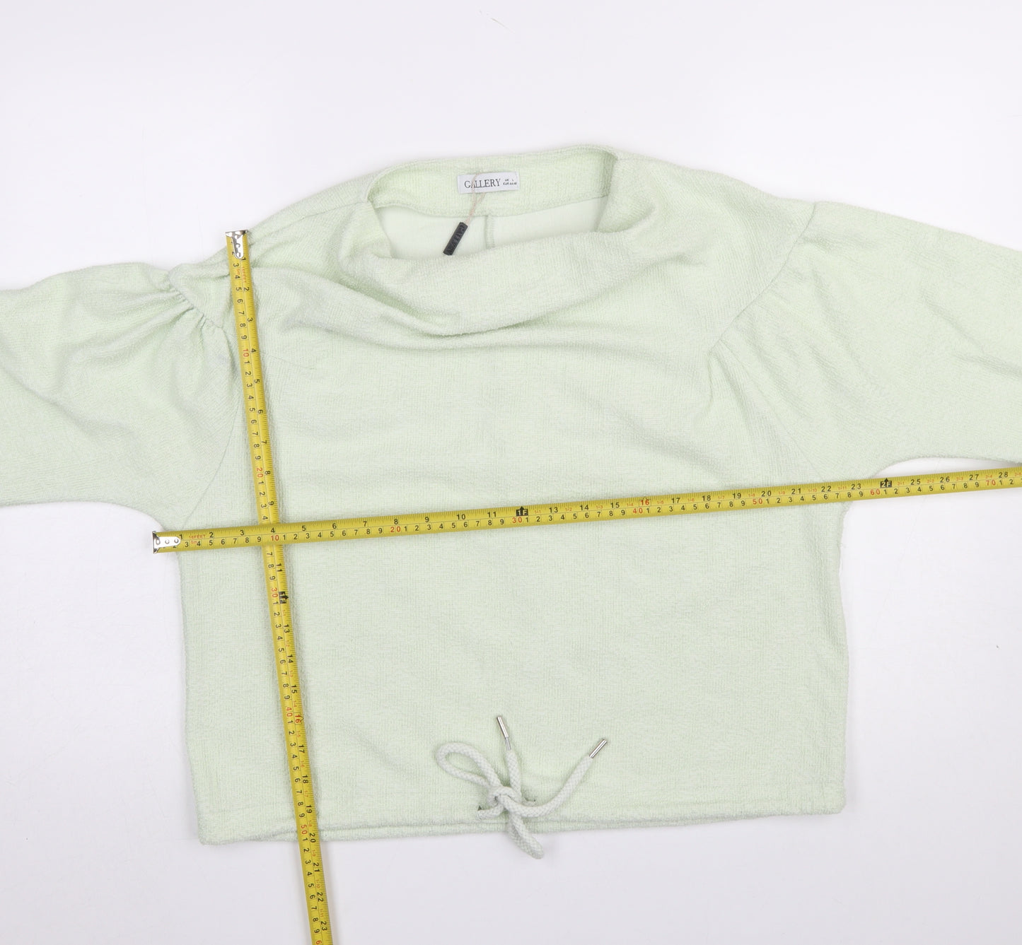 Gallery Women Green Drawstring Cowl Neck Pullover Sweatshirt L