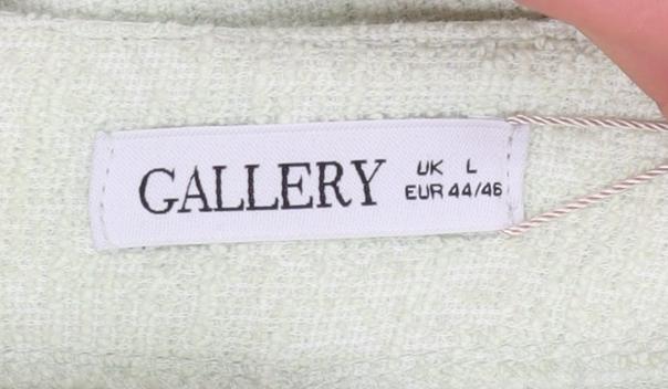 Gallery Women Green Drawstring Cowl Neck Pullover Sweatshirt L
