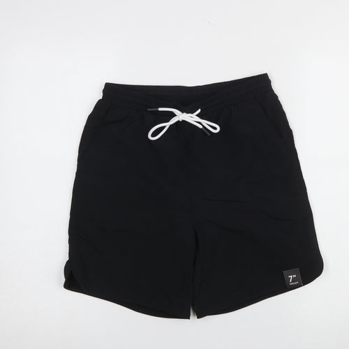 No Boundaries Men's Black XS Swim Shorts Elastic Waist 7in Quick Dry