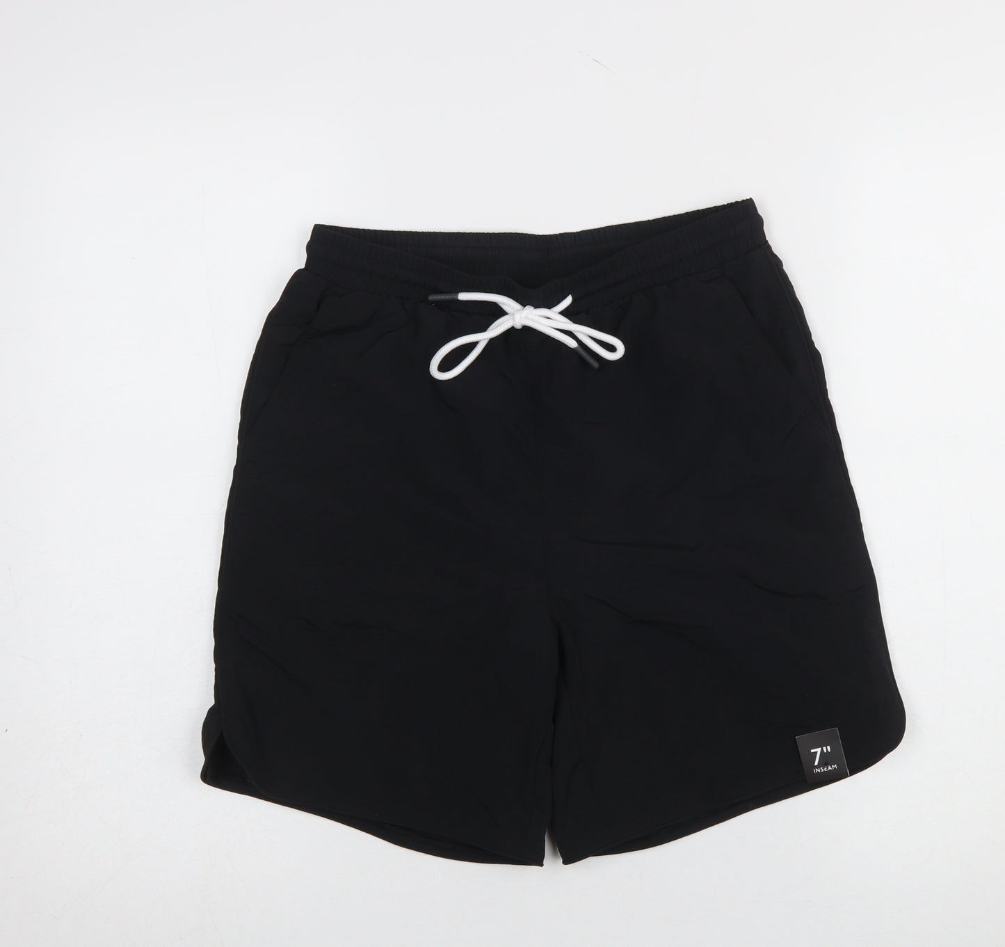 No Boundaries Men's Black XS Swim Shorts Elastic Waist 7in Quick Dry