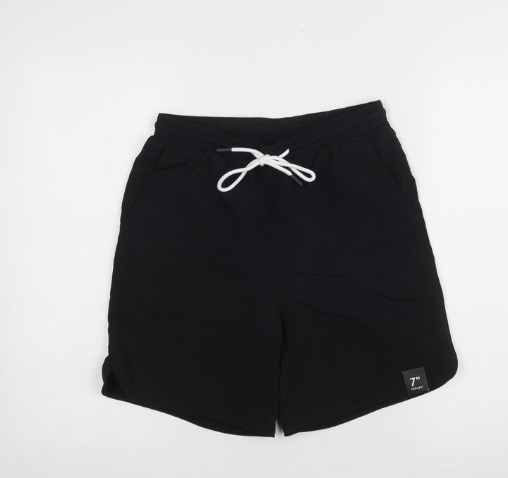 No Boundaries Men's Black XS Swim Shorts Elastic Waist 7in Quick Dry