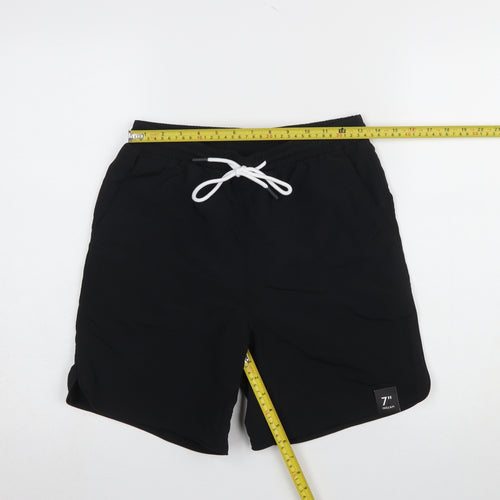 No Boundaries Men's Black XS Swim Shorts Elastic Waist 7in Quick Dry
