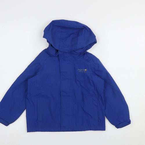 Regatta Boys Blue Waterproof Hooded Rain Coat Jacket 3-4 Years