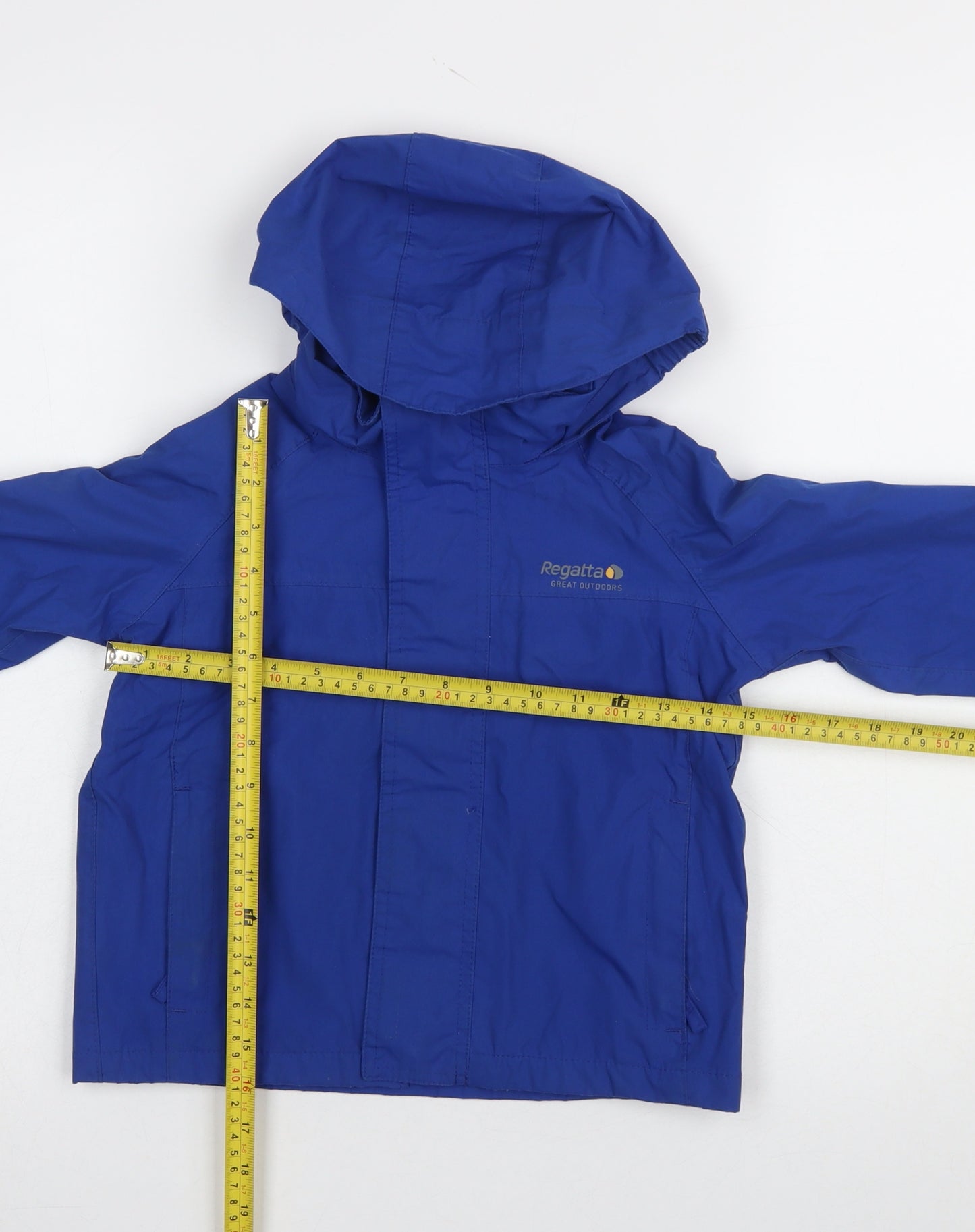 Regatta Boys Blue Waterproof Hooded Rain Coat Jacket 3-4 Years