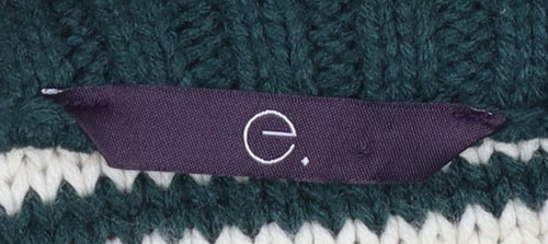 Evans Womens Green Striped Acrylic Cape Jumper Size L