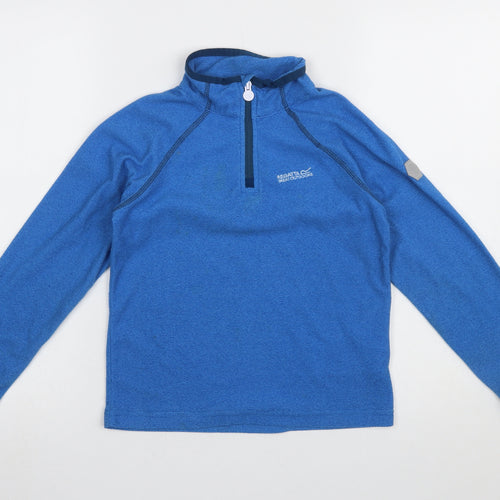 Regatta Boys Blue 9-10 Years Fleece Pullover Sweatshirt 1/4 Zip Outdoor Top