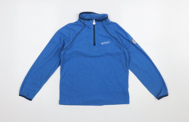 Regatta Boys Blue 9-10 Years Fleece Pullover Sweatshirt 1/4 Zip Outdoor Top
