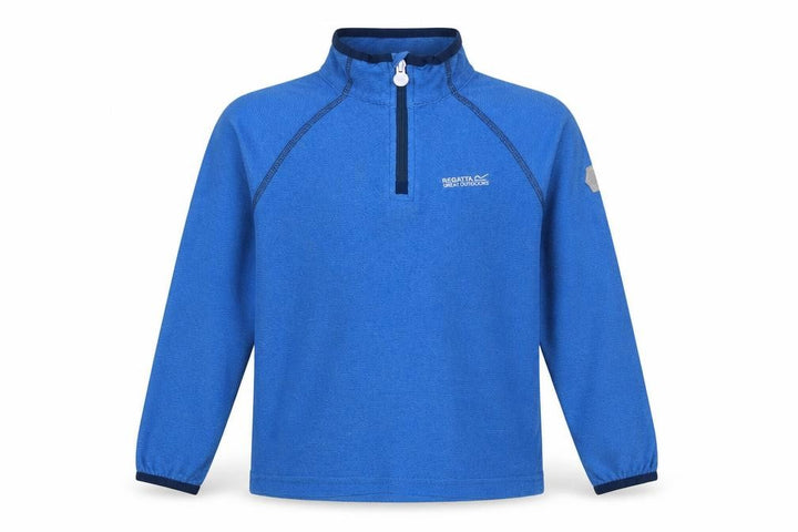 Front view of Regatta boys’ blue 9-10 years fleece pullover sweatshirt 1/4 zip outdoor top