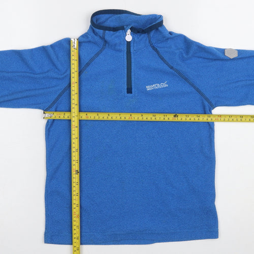 Regatta Boys Blue 9-10 Years Fleece Pullover Sweatshirt 1/4 Zip Outdoor Top