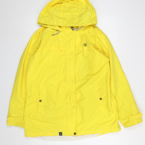 Lighthouse Womens Yellow Waterproof Rain Coat Jacket Size 16 Hooded