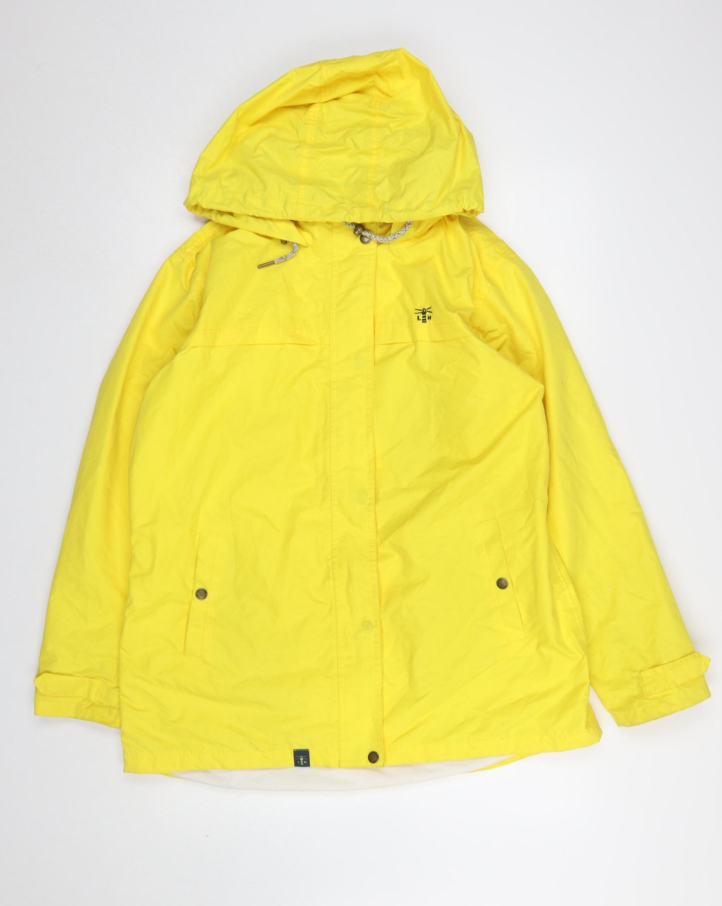 Lighthouse Womens Yellow Waterproof Rain Coat Jacket Size 16 Hooded