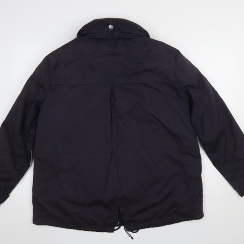 RJR John Rocha Women's Blue Parka Jacket UK 16 Fur Trim Lined Mid-Length
