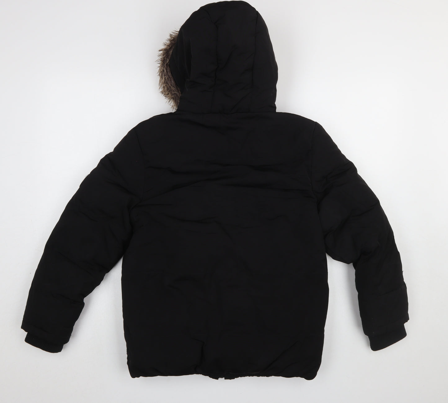 SoulCal & Co Boys Black Hooded Puffer Jacket 11–12 Years Winter Coat