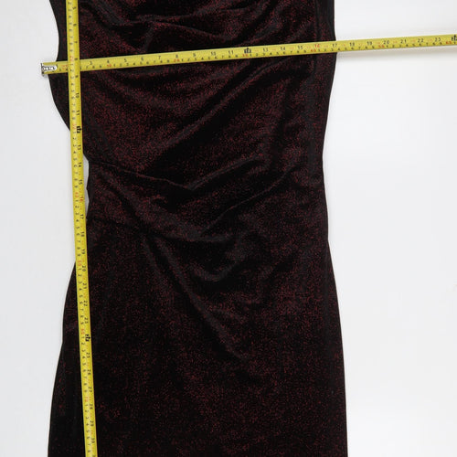 Jessica Howard Women’s Black Glitter Sheath Velvet Dress Size 16