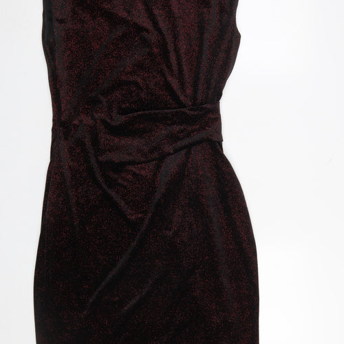 Jessica Howard Women’s Black Glitter Sheath Velvet Dress Size 16