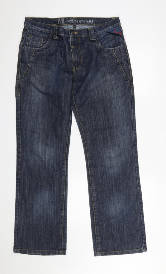 Gasoline Originals Men's Blue Straight Denim Jeans 34x34 Regular Fit