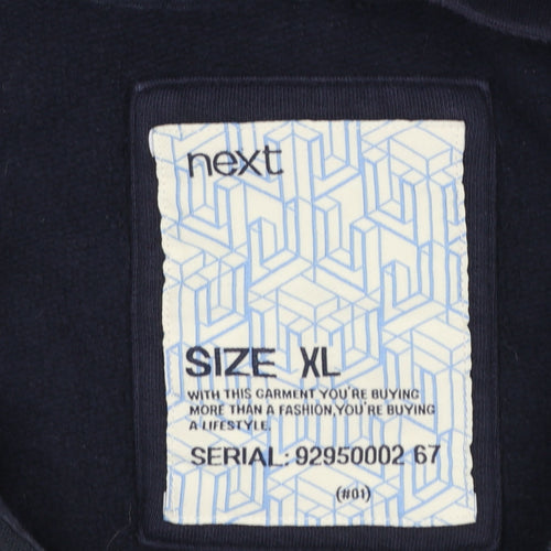 Next Men's Blue XL Full Zip Hooded Casual Jacket
