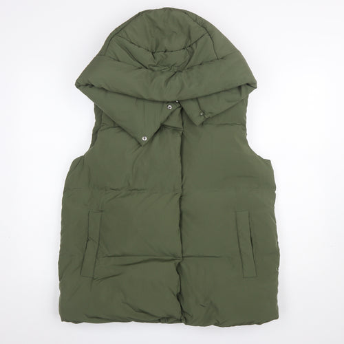Marks and Spencer Women’s Green Puffer Hooded Waistcoat Size 12