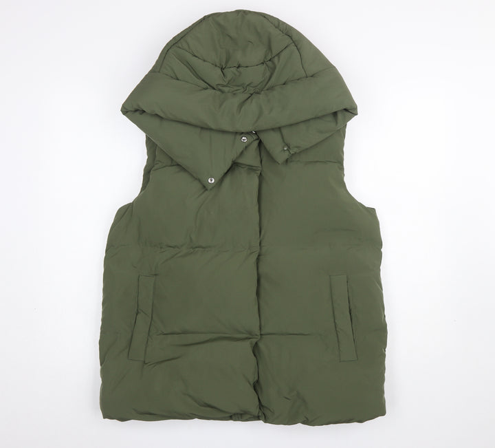 Marks and Spencer Women’s Green Puffer Hooded Waistcoat Size 12