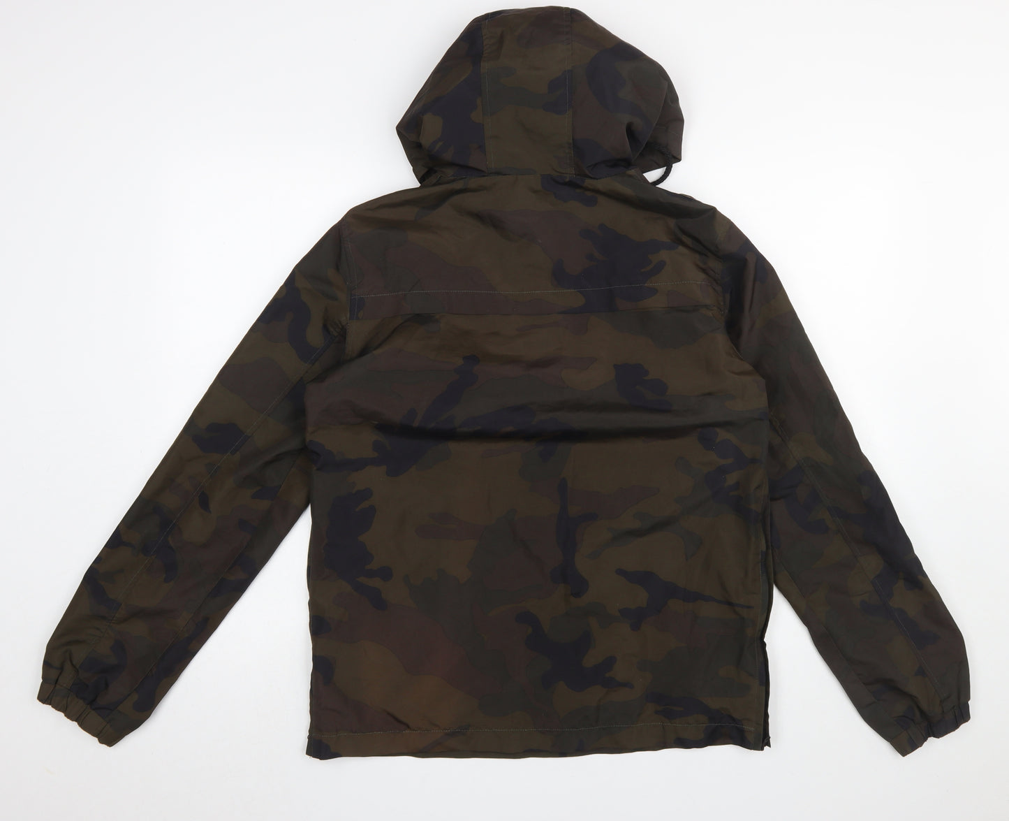 Brave Soul Men's Green Camouflage Hooded Anorak Jacket Size S
