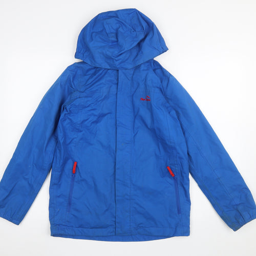 Peter Storm Boys Blue Hooded Waterproof Rain Coat Jacket 13 Years