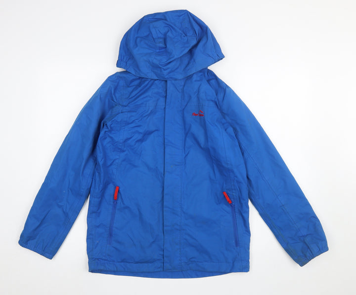 Peter Storm Boys Blue Hooded Waterproof Rain Coat Jacket 13 Years