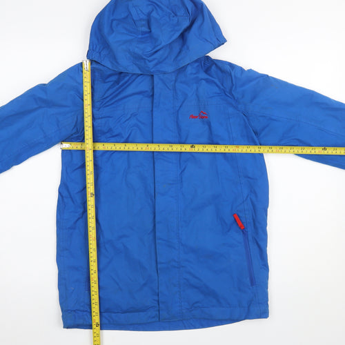 Peter Storm Boys Blue Hooded Waterproof Rain Coat Jacket 13 Years
