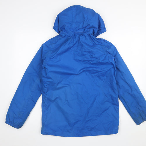 Peter Storm Boys Blue Hooded Waterproof Rain Coat Jacket 13 Years