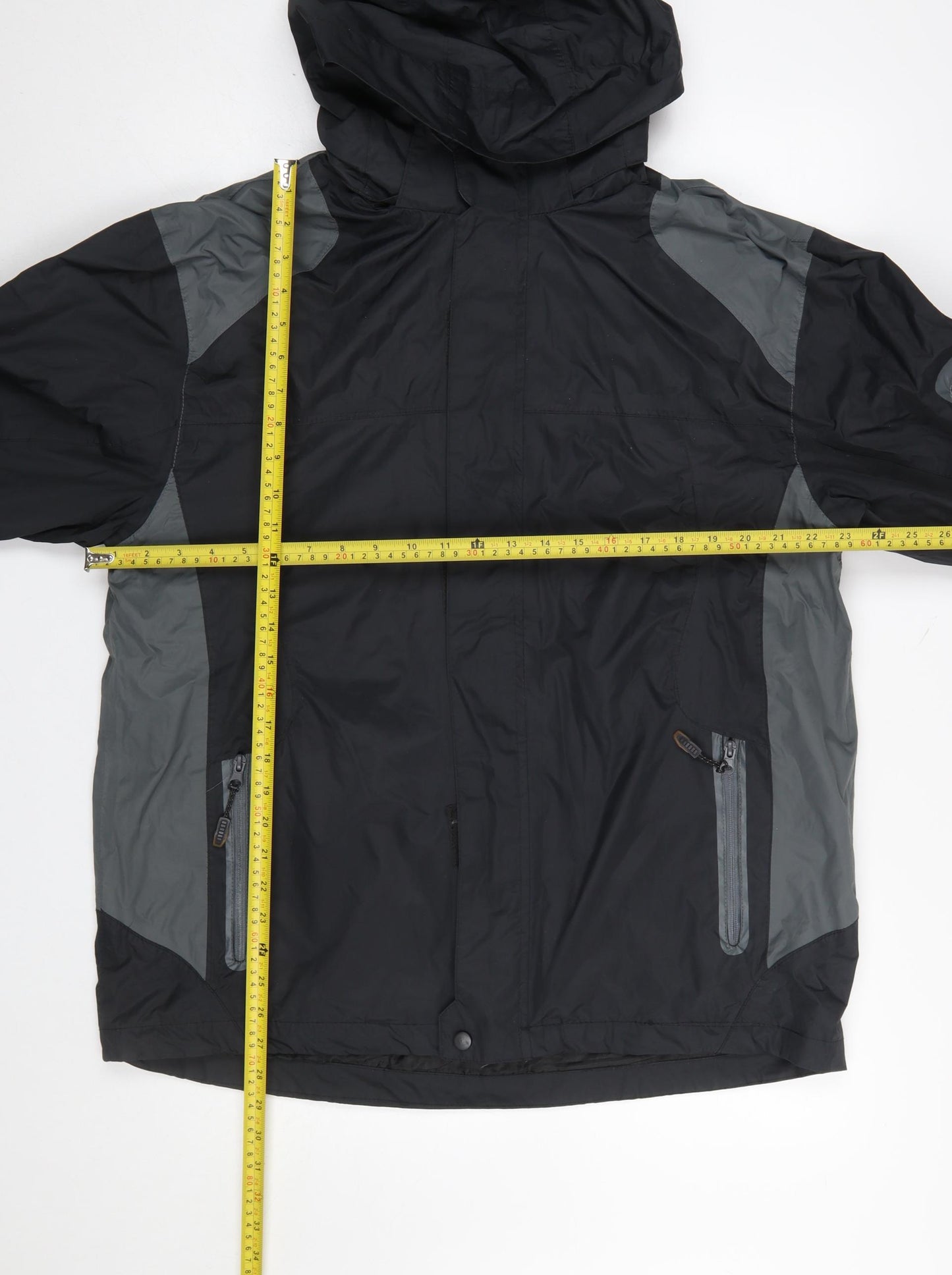 Technolayer Men's Black L Waterproof Windbreaker Jacket Lined Hooded