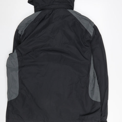 Technolayer Men's Black L Waterproof Windbreaker Jacket Lined Hooded