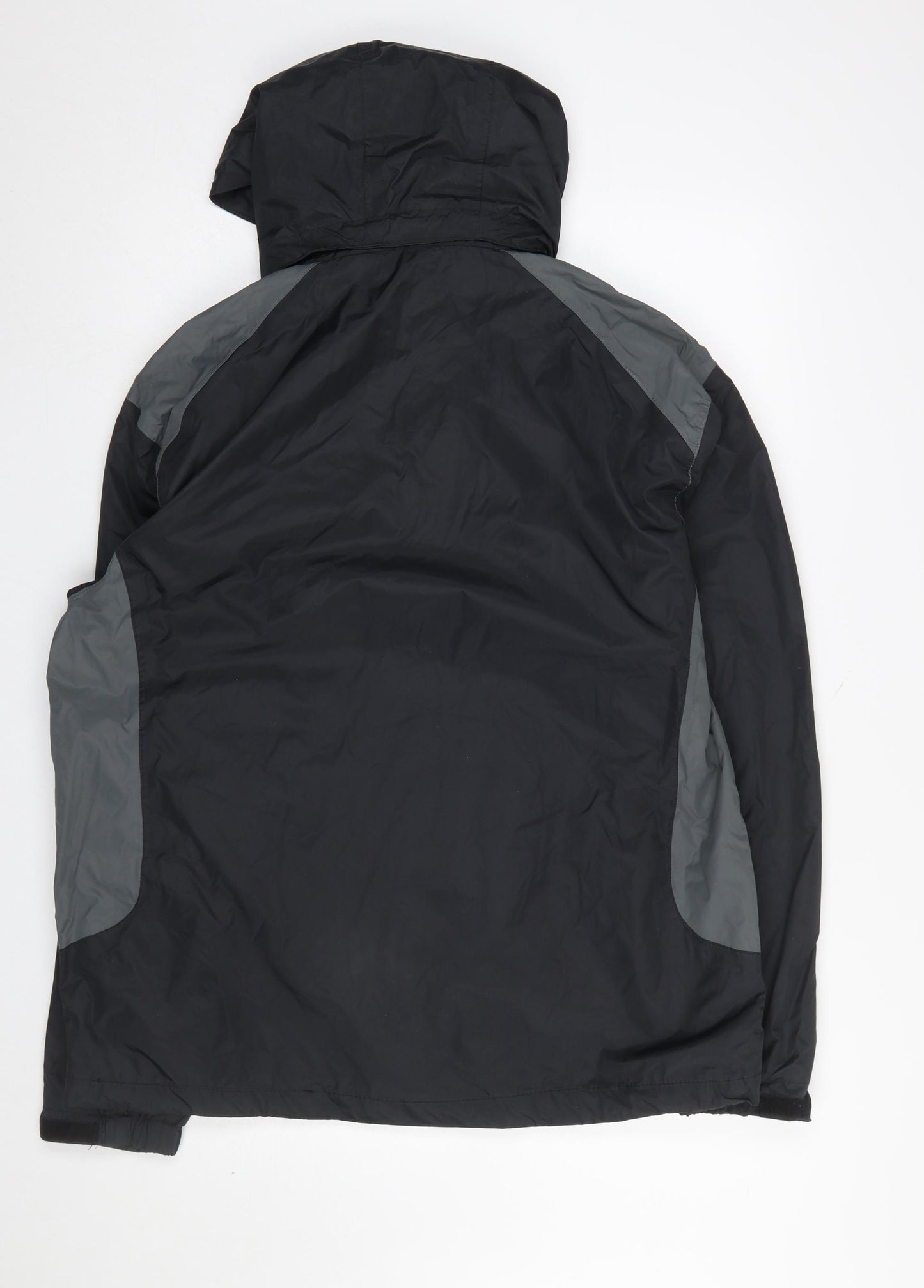 Technolayer Men's Black L Waterproof Windbreaker Jacket Lined Hooded