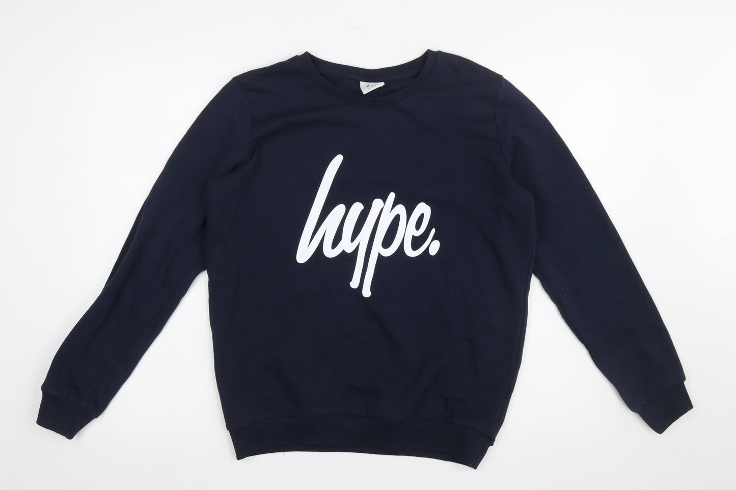Hype Boys Blue Cotton Logo Pullover Sweatshirt 14 Years