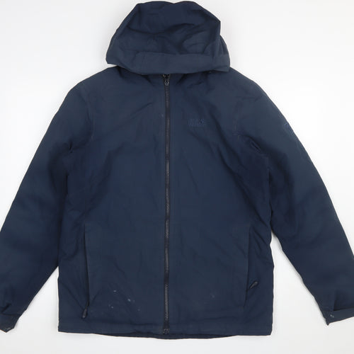 Jack Wolfskin Men's Blue Waterproof Hooded Rain Jacket Size M 40in
