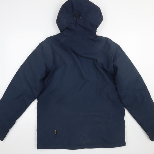 Jack Wolfskin Men's Blue Waterproof Hooded Rain Jacket Size M 40in