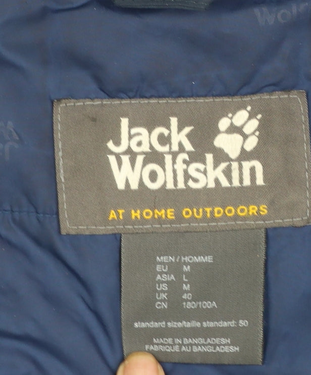 Jack Wolfskin Men's Blue Waterproof Hooded Rain Jacket Size M 40in