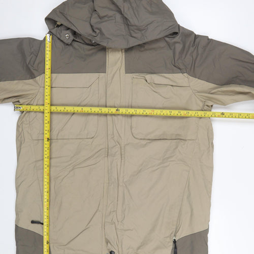 Crivit Men's Beige Waterproof Hooded Outdoor Jacket Size 42 Regular Fit