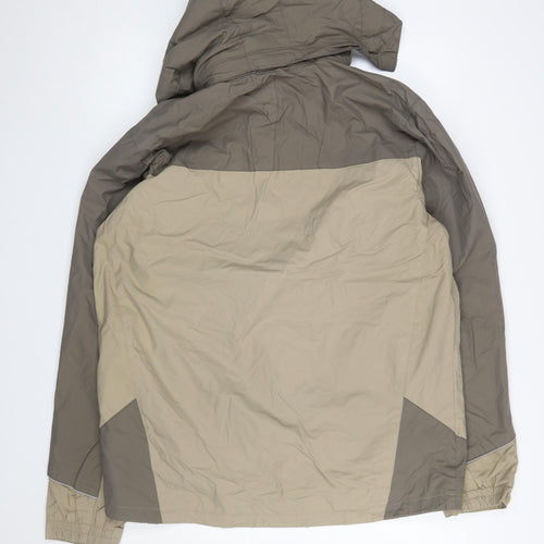 Crivit Men's Beige Waterproof Hooded Outdoor Jacket Size 42 Regular Fit