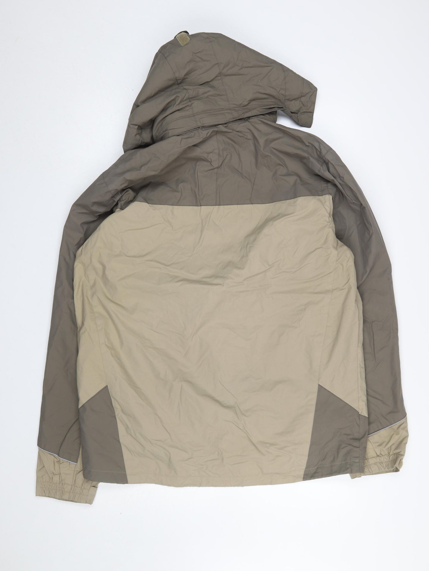 Crivit Men's Beige Waterproof Hooded Outdoor Jacket Size 42 Regular Fit