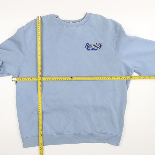 Zara Women Blue Randy's Donuts Sweatshirt XL Crew Neck Cotton Blend