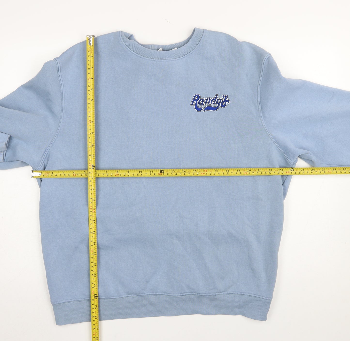 Zara Women Blue Randy's Donuts Sweatshirt XL Crew Neck Cotton Blend
