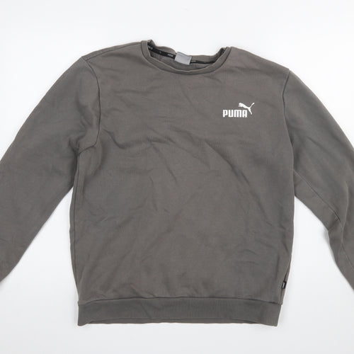 Puma Men's Grey Crew Neck Fleece Sweatshirt M Regular Fit