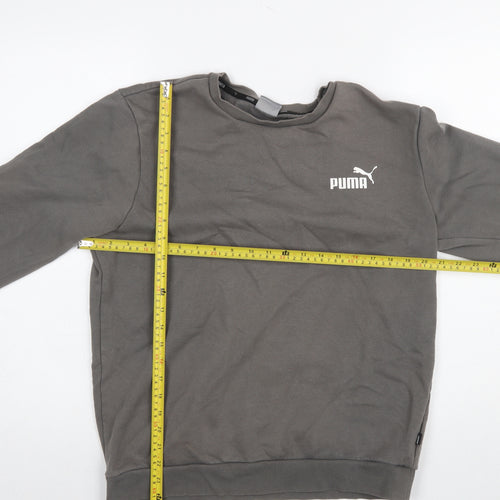 Puma Men's Grey Crew Neck Fleece Sweatshirt M Regular Fit