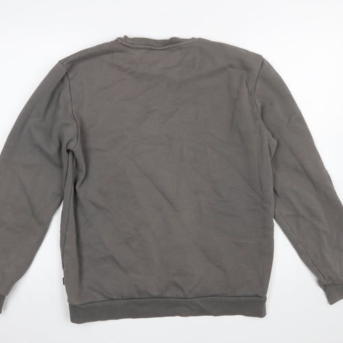 Puma Men's Grey Crew Neck Fleece Sweatshirt M Regular Fit