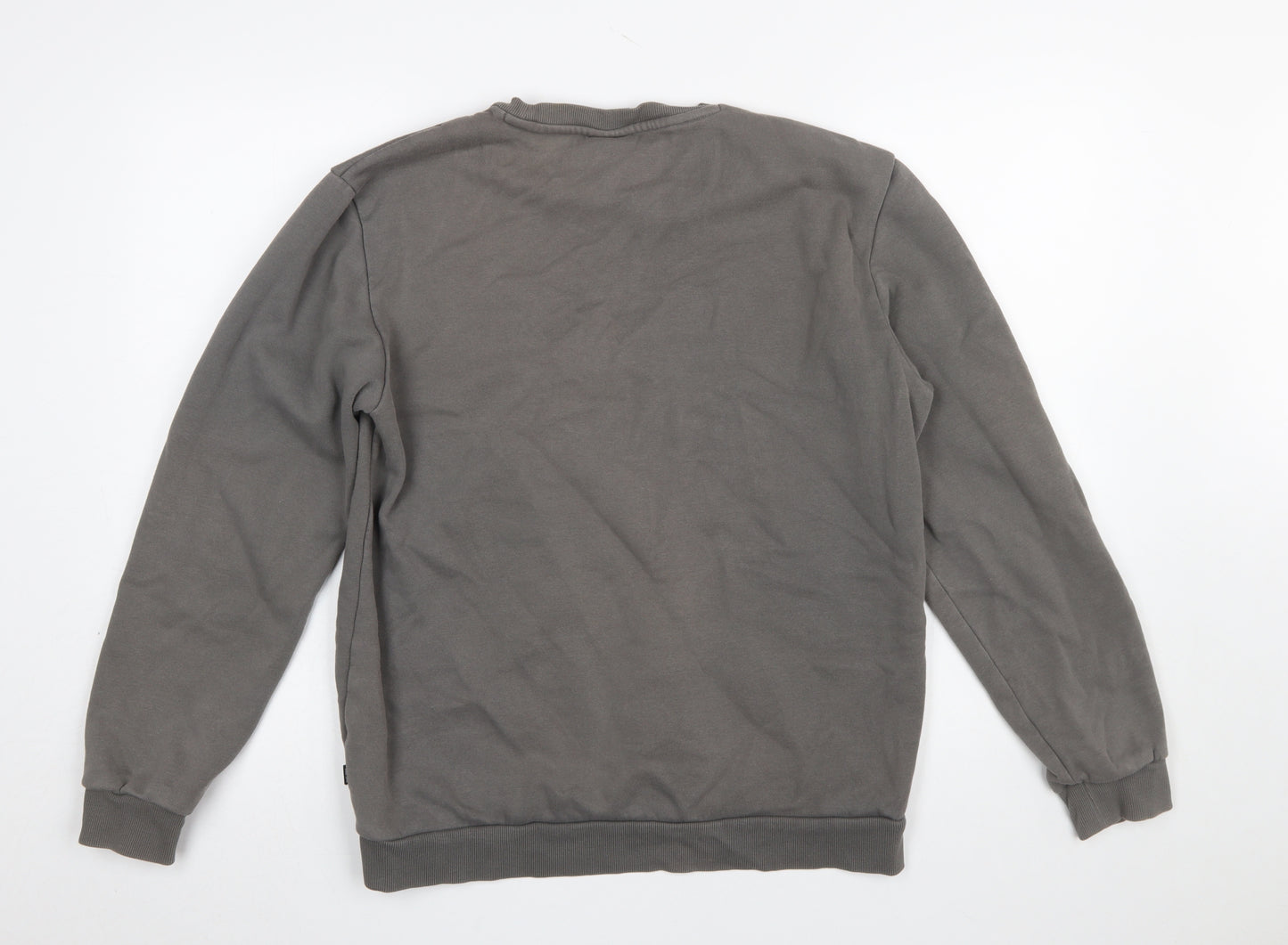 Puma Men's Grey Crew Neck Fleece Sweatshirt M Regular Fit