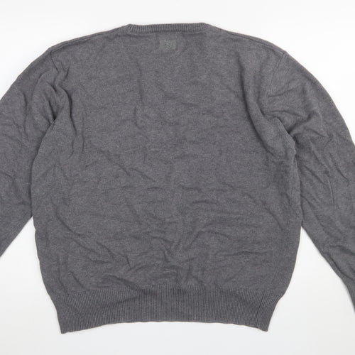 Drunknmunky Men's Grey 2XL Cotton Crew Neck Pullover Jumper