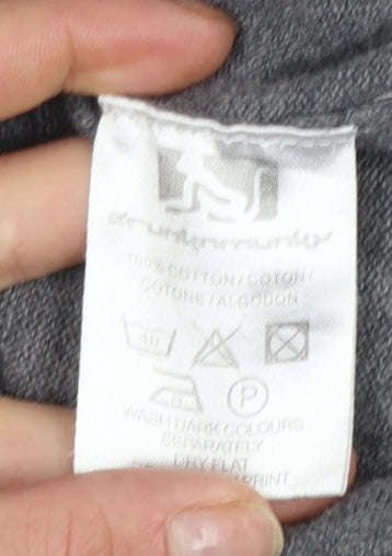 Drunknmunky Men's Grey 2XL Cotton Crew Neck Pullover Jumper