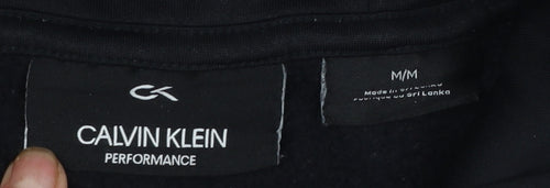 Calvin Klein Men’s Black Pullover Logo Hoodie Size M Cotton Fleece