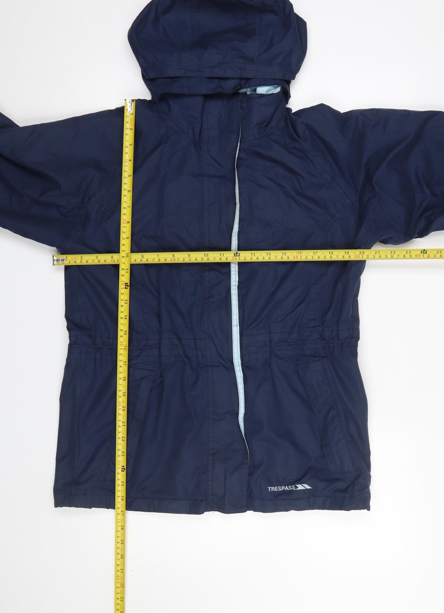 Trespass Women Blue Waterproof Hooded Rain Coat Jacket S