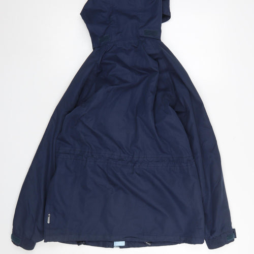Trespass Women Blue Waterproof Hooded Rain Coat Jacket S